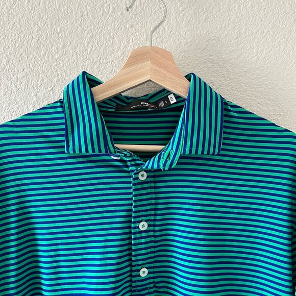 Ralph Lauren X RLX Green Striped Polo Shirt Size L Style 0200011844 - Picture 4 of 10